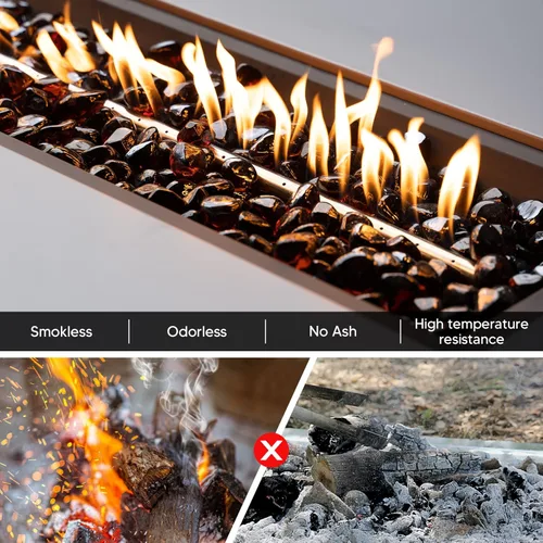 Vista 2 de Mr. Fireglass 10 libras de cristales de fuego mezclados en forma de diamante para chimenea y hoguera al aire libre y paisajismo - 2.54 cm de alto