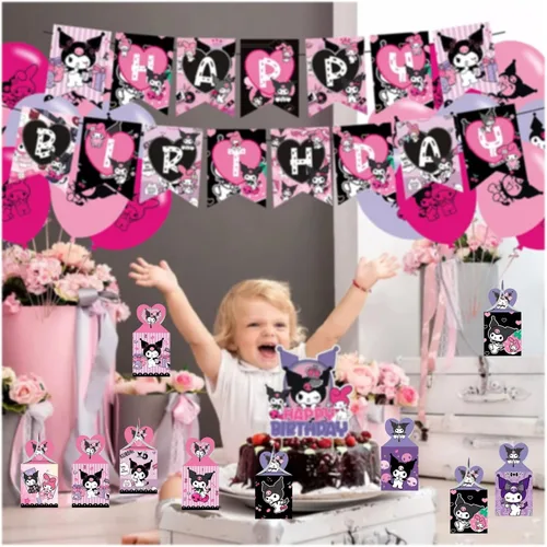 Vista 6 de ARHAVI 12 cajas de regalo de fiesta Kuromi, My Melody y Kuromi suministros de fiesta de cumpleaños para decoraciones de fiesta Kawaii