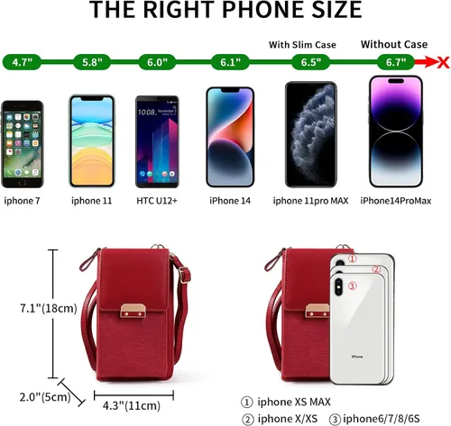 Vista 3 de Tingya Bolso cruzado pequeño para teléfono celular con ranuras para tarjetas de crédito para mujer