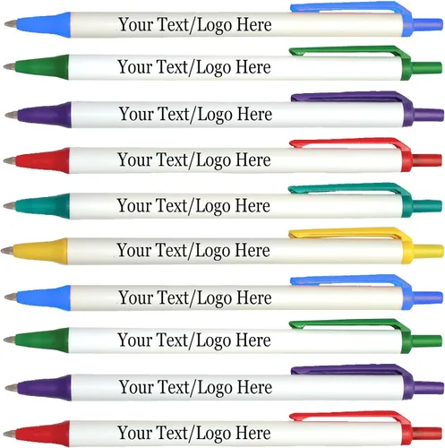 Vista 13 de SyPen Bolígrafos personalizados con tu logotipo o texto personalizado, paquete de 300 unidades a granel para negocios, fiestas y eventos, bolígrafos
