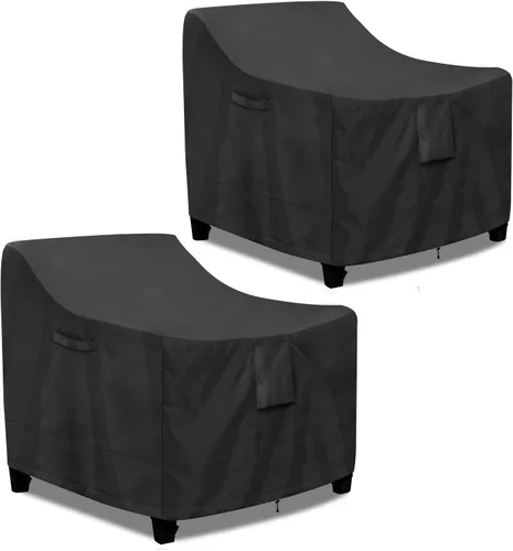Vista 12 de PureFit Fundas para sillas de exterior, impermeables, para muebles de patio Negro