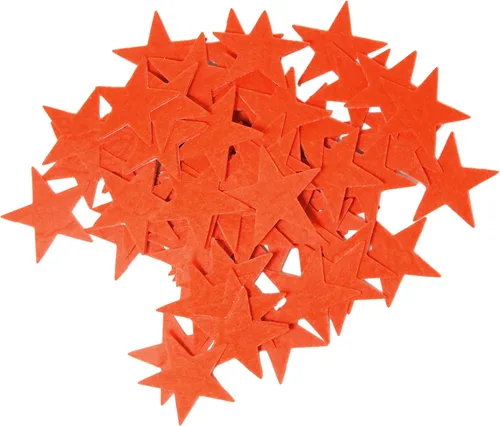 Vista 4 de Playfully Ever After Estrellas de fieltro rígido de tamaño combinado de 1.5 y 3 pulgadas, 46 piezas (naranja)