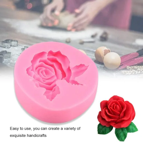 Vista 8 de Rose forma silicona pastel fondant chocolate haciendo herramienta de decoración accesorio para hornear