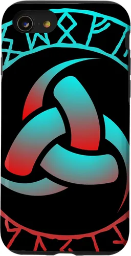 Vista 13 de Funda con símbolo vikingo Triskele Odin Horns nórdico signo runa para iPhone 15