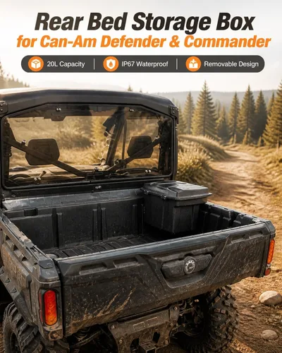 Vista 2 de SAUTVS Caja de carga para Can Am Defender y MAX 2016-2026, Commander 2021