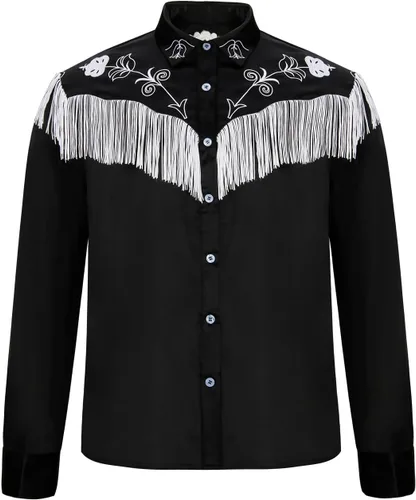 Vista 3 de HLENOK Disfraz de vaquero occidental de Ken para niños, camisa con flecos para niños, muñeca de los años 80 y 90, para Halloween, cosplay, camisa