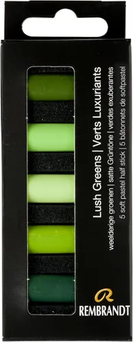Vista 15 de Rembrandt Juego de micro pastel suave, medias barras de 5 piezas, Siennas quemadas Half-Stick Pastels Set for Smooth Color Transfer, High