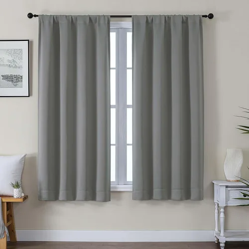 Vista 70 de Gwine Cortinas opacas para dormitorio, 54 pulgadas de largo, paneles de cortina de ventana con aislamiento térmico y reducción de ruido, cortinas