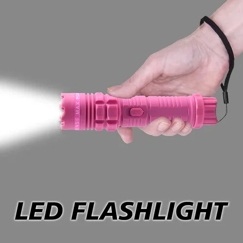 Vista 5 de Fightsense Spray de pimienta y pistola aturdidora 2 en 1 con linterna, kit de defensa personal, recargable, 0.5 onzas líquidas