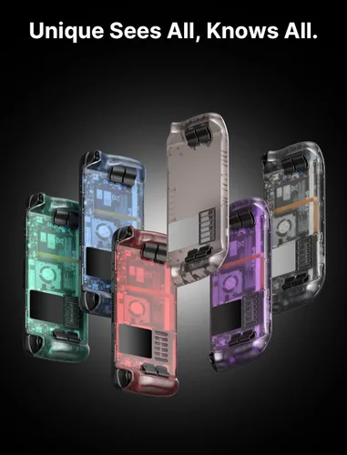 Vista 2 de JSAUX Transparent Back Plate Compatible for Steam Deck, DIY Clear Edition Replacement Shell Case Set Compatible with Steam Deck, Buttons with Three