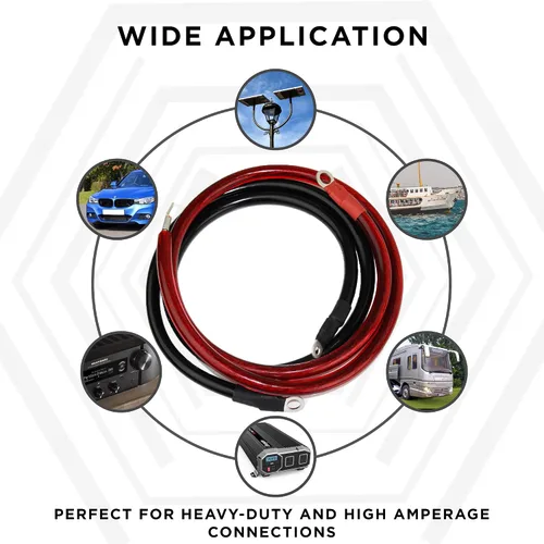 Vista 5 de Power Bright 2-awg12 2 cables AWG Gauge 12-Foot Professional Series Inverter 2000 – 2500 W