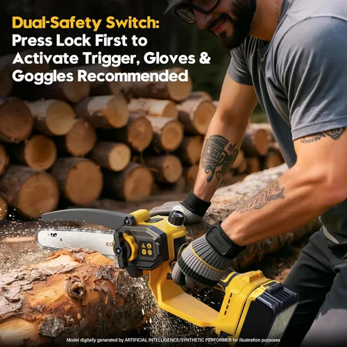 Vista 5 de Mini motosierra inalámbrica para batería Dewalt de 20 V MAX, motosierra 2 en 1 de 8 y 6 pulgadas sin escobillas con motosierra sin escobillas de 750