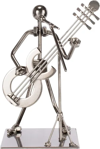 Vista 2 de Broadway Gift Figura decorativa de metal para guitarrista cantante, de 6 pulgadas, color plateado