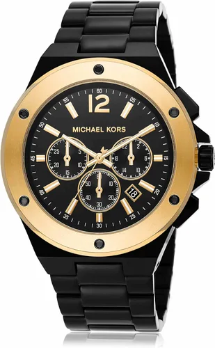 Vista 2 de Michael Kors Lennox - Reloj cronógrafo de acero inoxidable para hombre con correa de acero o silicona