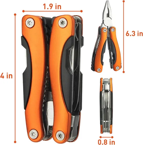 Vista 7 de WIWUE GUO Alicates de punta de aguja, multiherramienta, esenciales de senderismo, regalos para padres, cuchillo de bolsillo, alicates