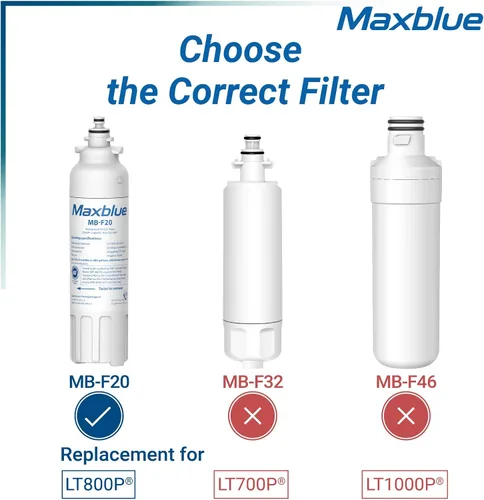 Vista 3 de Maxblue Filtro de agua para refrigerador ADQ73613401, repuesto para LG® LT800P®, ADQ73613402, ADQ73613408, ADQ75795104, Kenmore 9490, LSXS26326S