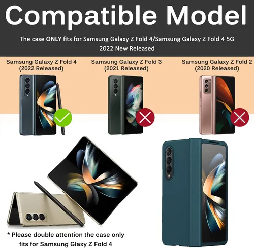 Vista 2 de Miimall Funda compatible con Samsung Galaxy Z Fold 4 2022 con bisagra plegable, ultrafina, ligera, anticaídas, cobertura completa, protector