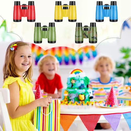 Vista 6 de Paquete de 25 prismáticos para niños de 6 años en adelante, con brújula y cuerda para el cuello, juego de regalo para acampar aventuras, recuerdos