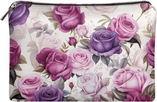 Vista 42 de Flashideas Bolsa de maquillaje portátil de cuero impermeable bolsa de cosméticos embrague maquillaje cepillo bolsa, Estampado De Mármol Azul 1