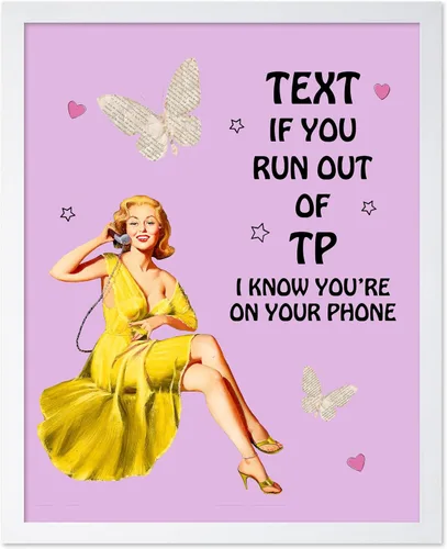 Vista 45 de Poster Master Pin Up Girl Poster - Better Late Than Ugly Print - Butterfly Art - Modern Art - Trendy Art - Gift for Men & Women - Funny Decor for