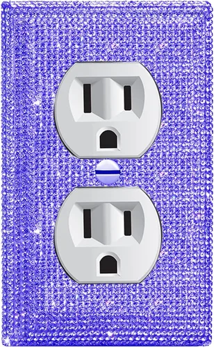 Vista 22 de 4 piezas de placa de pared rosa plateado brillante cubierta decorativa interruptor de luz cubierta de interruptor de palanca única diamantes