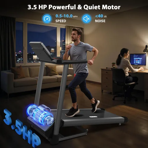 Vista 8 de CIIHI Treadmill with Auto Incline - 450 LBS Capacity Treadmill for Home Gym 15% Auto Incline, 47.2"x18.1" Belt, 0.5-10 MPH, Soft Drop Folding