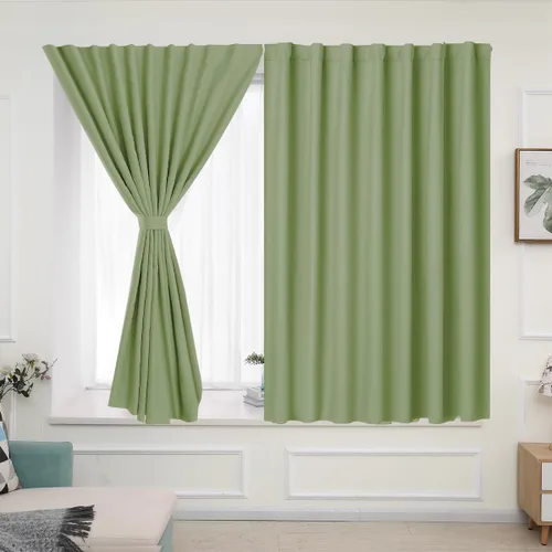 Vista 27 de Muamar Cortinas opacas sin taladro, paneles de cortina para ventana fáciles de instalar, juego de 2 paneles de cortinas portátiles para dormitorio