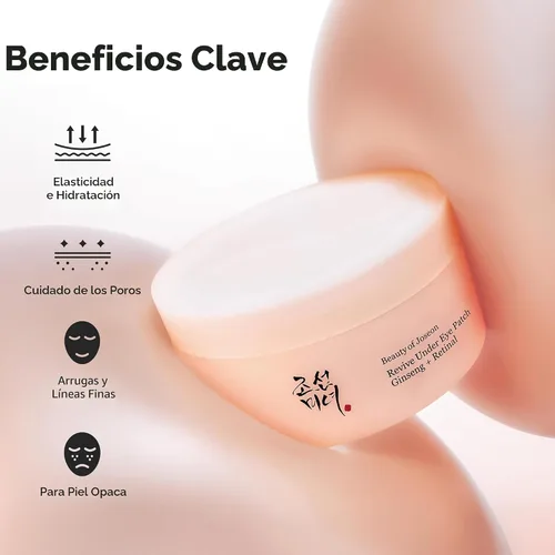 Vista 3 de Beauty of Joseon Revive Parche para Debajo de los Ojos con Retinal y Ginseng para Bolsas Hinchadas Debajo de los Ojos, Máscaras con Péptido