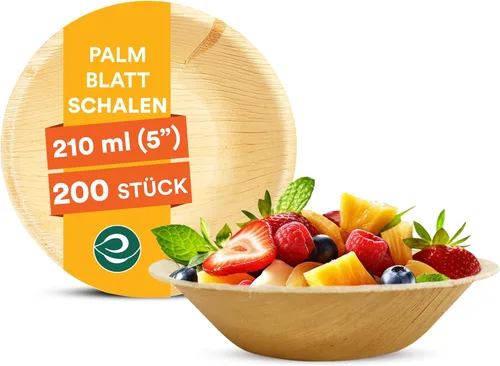 Vista 15 de ECO SOUL Cuencos desechables de hoja de palma como bambú, 16 onzas, redondo, paquete de 20 unidades, vajilla biodegradable y compostable para servir