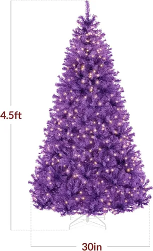 Vista 61 de Best Choice Products Árbol de Navidad azul bebé preiluminado de 6 pies, decoración navideña artificial completa con 947 puntas de rama, 250 luces