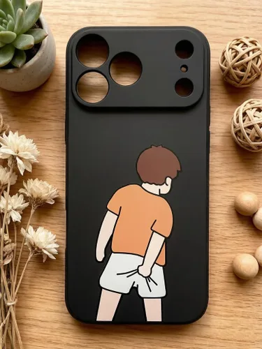 Vista 29 de Funda Graciosa de Chico para iPhone 11, Funda Líquida de Silicona de Gel Suave de Caucho Mate con Forro de Microfibra, Funda Protectora Divertida