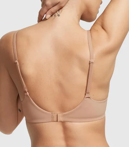 Vista 2 de Victoria's Secret Brasier tipo camiseta de algodón con forma perfecta, cobertura completa, acolchado, alisado, brasier para mujer (32A-38DDD)
