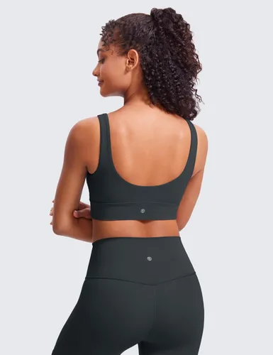 Vista 117 de CRZ YOGA Butterluxe - Brasier deportivo con espalda en U para mujer, cuello redondo, acolchado, de bajo impacto, para yoga, entrenamiento