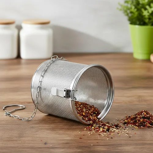Vista 5 de Colador de condimentos de acero inoxidable, filtro de bolas de té, condimentos de sopa, cesta de separación, infusor de té de hojas sueltas