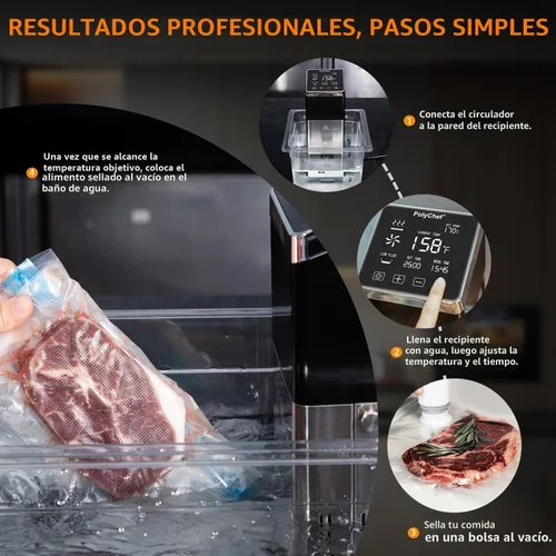 Vista 3 de 1400W Sous Vide Cooker, Precision Immersion Circulators with large Touchscreen Accurate Temperature Timer (120V with WiFi)