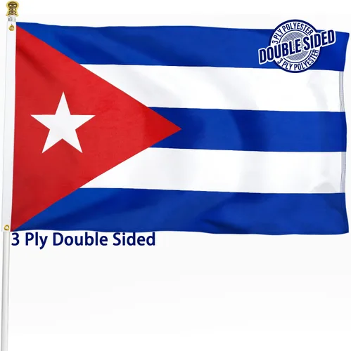 Vista 18 de Bandera de Nicaragua de 3 x 5 pies para exteriores, bandera nacional nicaragüense, bandera nacional nicaragüense, doble cara de 3 capas de poliéster