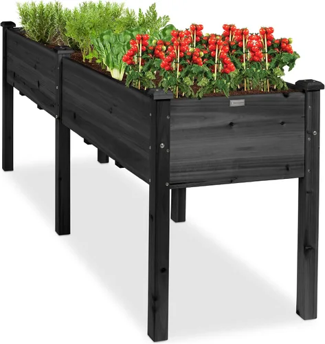 Vista 33 de Best Choice Products Cama de jardín elevada de 48 x 24 x 30 pulgadas con profundidad extra profunda de 16 pulgadas, soporte para maceta de madera