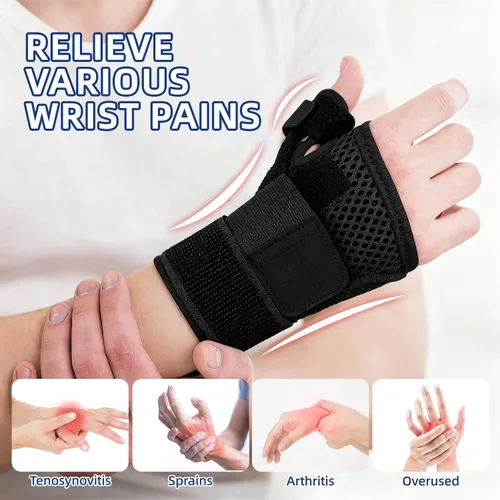 Vista 3 de Soporte de férula para pulgar para artritis y túnel carpiano, inmovilizador ajustable para dedo gatillo, tendinitis, alivio del dolor de esguince