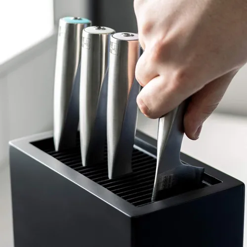 Vista 4 de Rockingham Forge Soporte universal vertical para 20 cuchillos de hasta 7.9 in de largo, color negro mate