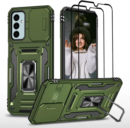 Vista 38 de Jeylly Funda compatible con Samsung Galaxy A12, Samsung Galaxy A12 con protector de pantalla de vidrio templado, protección contra caídas de grado