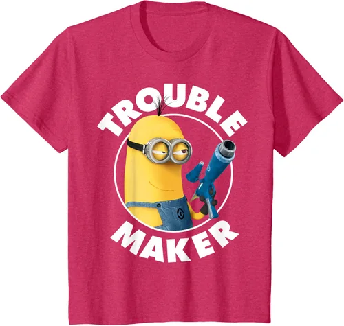 Vista 80 de Despicable Me Minions Kevin Fabricante de Problemas Gráfico Camiseta Negro