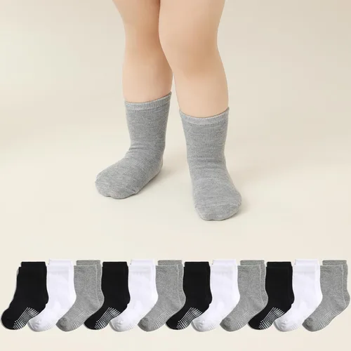 Vista 24 de Calcetines tobilleros antideslizantes para bebé, paquete de 12 para niños y niñas, calcetines de algodón para bebés Animal1