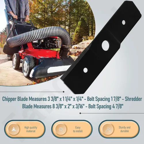 Vista 3 de Kit de cuchillas trituradoras 781-0490 742-0571 de repuesto para trituradora Craftsman Troy-Bilt MTD para trituradora de madera, compatible