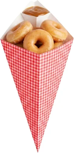 Vista 19 de Restaurantware Conetek - Conos de comida ecológicos de 11.5 pulgadas con bolsillo integrado para condimentos: para aperitivos, cono de papel seguro