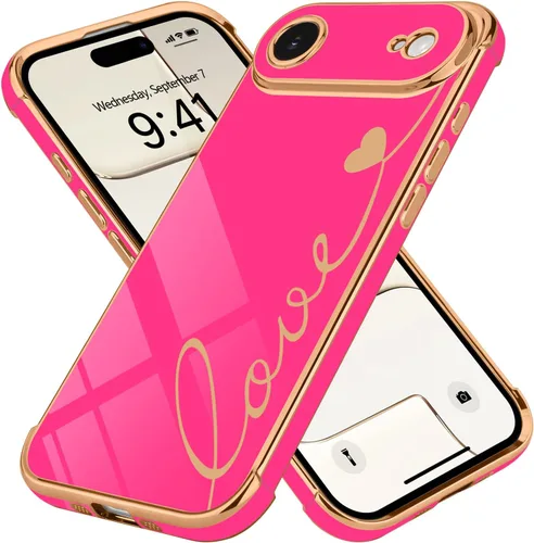 Vista 67 de LCHULLE Funda compatible con iPhone 12 para mujeres y niñas, bonito diseño de corazón de amor con enchapado de lujo, cubierta de TPU suave a prueba