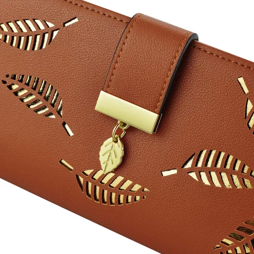 Vista 4 de PGXT Womens Long Leather Card Holder Purse Zipper Buckle Elegant Clutch Wallet