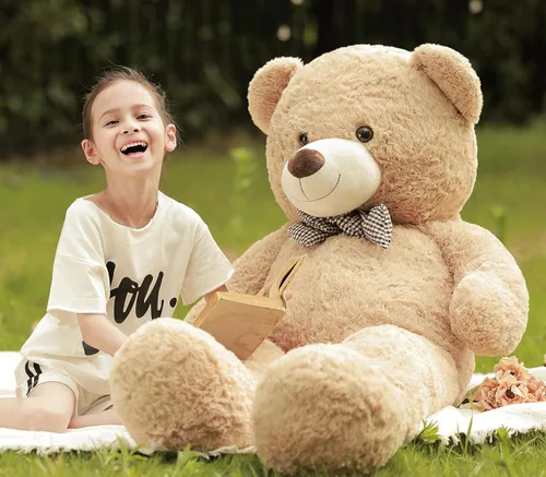 Vista 5 de Poutmac Oso de peluche grande de 4 pies suave y gigante para novia, mujeres, niños, para San Valentín, Navidad, cumpleaños