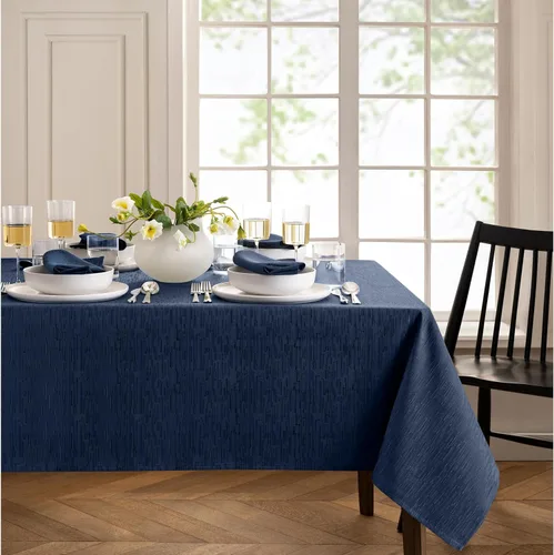 Vista 9 de Elrene Home Fashions - Mantel Continental de textura sólida resistente al agua, manchas y arrugas, 52 x 70 pulgadas, rectangular, color azul marino