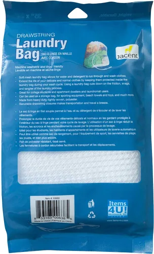 Vista 4 de Jacent Bolsa de lavandería con cordón - 35 x 24 pulgadas - 1 paquete