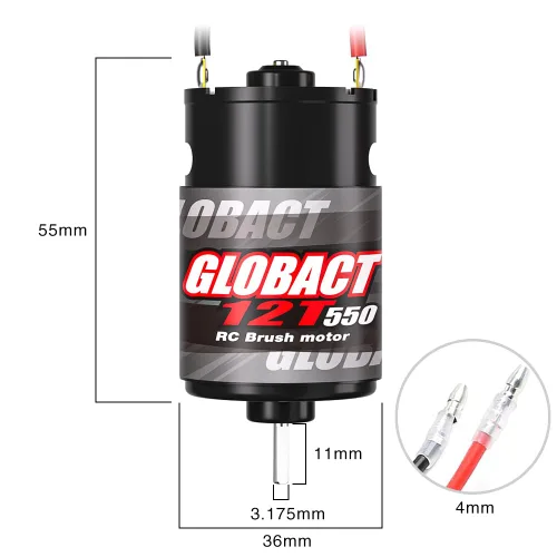 Vista 5 de GLOBACT Motor RC 550 12T Motor con escobillas para 1/10 Slash ARRMA Granite Senton Axial Redcat HSP HPI Wltoys Kyosho
